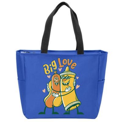 Funny Fast Food Big Love Mustard And Sausage Great Gift Zip Tote Bag