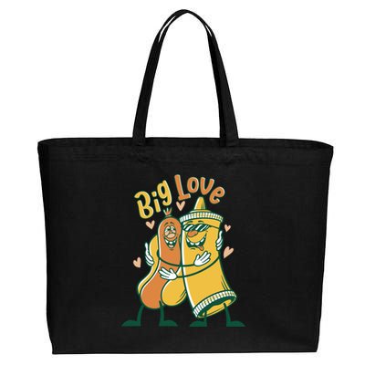 Funny Fast Food Big Love Mustard And Sausage Great Gift Cotton Canvas Jumbo Tote