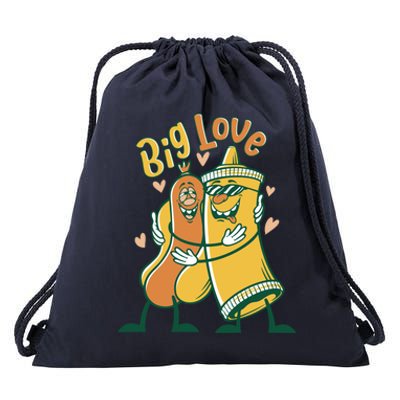 Funny Fast Food Big Love Mustard And Sausage Great Gift Drawstring Bag