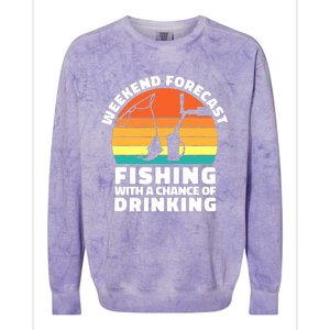 Fisherman for  Fishing ' Drinking Grandpa Dad Colorblast Crewneck Sweatshirt