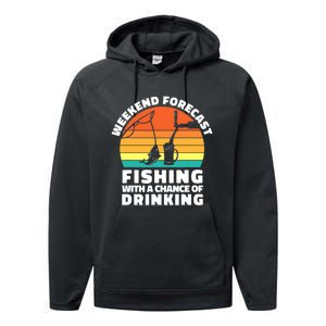 Fisherman for  Fishing ' Drinking Grandpa Dad Performance Fleece Hoodie