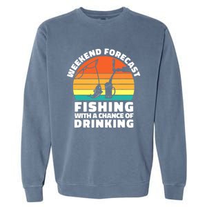 Fisherman for  Fishing ' Drinking Grandpa Dad Garment-Dyed Sweatshirt