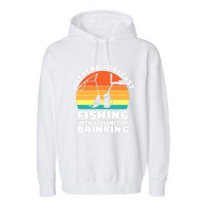 Fisherman for  Fishing ' Drinking Grandpa Dad Garment-Dyed Fleece Hoodie