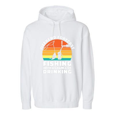 Fisherman for  Fishing ' Drinking Grandpa Dad Garment-Dyed Fleece Hoodie