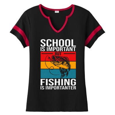 Funny Fishing For Fish Saying Bass Fisherman Ladies Halftime Notch Neck Tee