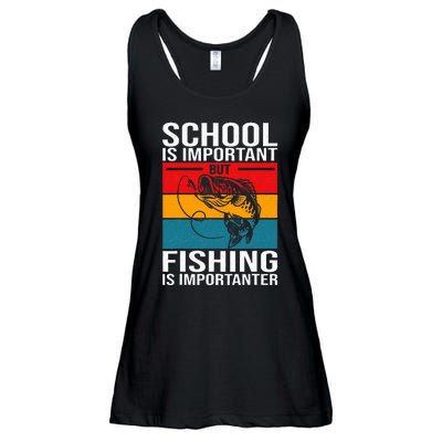 Funny Fishing For Fish Saying Bass Fisherman Ladies Essential Flowy Tank