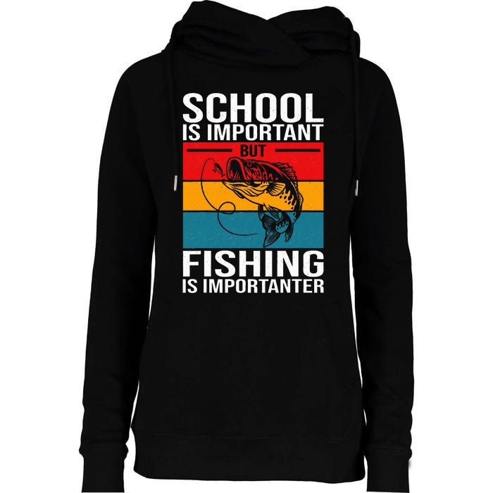 Funny Fishing For Fish Saying Bass Fisherman Womens Funnel Neck Pullover Hood