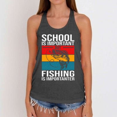 Funny Fishing For Fish Saying Bass Fisherman Women's Knotted Racerback Tank