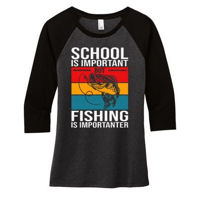 Funny Fishing For Fish Saying Bass Fisherman Women's Tri-Blend 3/4-Sleeve Raglan Shirt