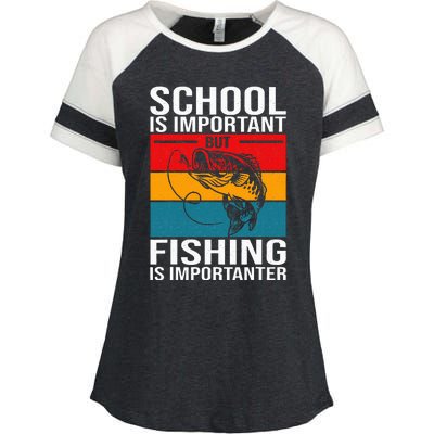 Funny Fishing For Fish Saying Bass Fisherman Enza Ladies Jersey Colorblock Tee