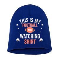 Football Fan Funny Vintage This Is My Football Watching Cool Gift Short Acrylic Beanie