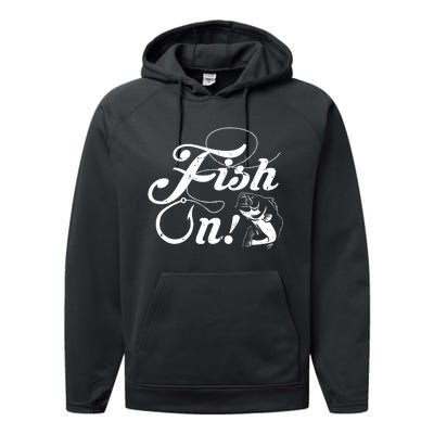 Funny Fishing Performance Fleece Hoodie