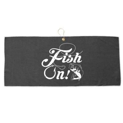 Funny Fishing Large Microfiber Waffle Golf Towel