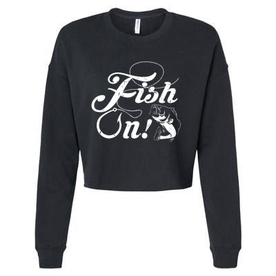 Funny Fishing Cropped Pullover Crew