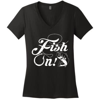 Funny Fishing Women's V-Neck T-Shirt