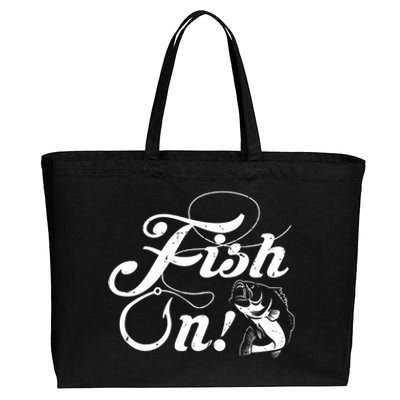 Funny Fishing Cotton Canvas Jumbo Tote