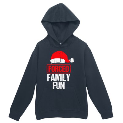 Forced Family Fun Sarcastic Christmas Hat Santa Xmas Pajamas Urban Pullover Hoodie