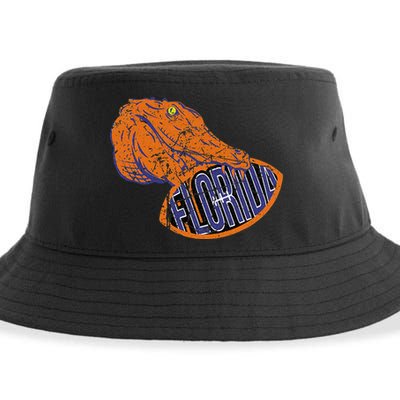 Florida FL Football Fans Gator State Vintage Distressed Sustainable Bucket Hat