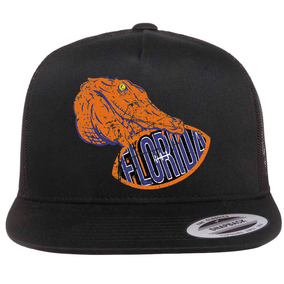 Florida FL Football Fans Gator State Vintage Distressed Flat Bill Trucker Hat