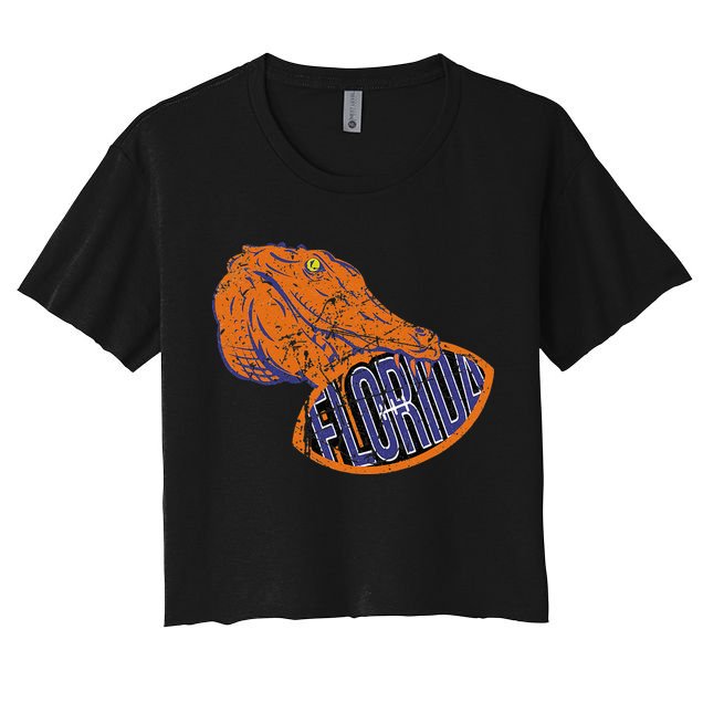 Florida FL Football Fans Gator State Vintage Distressed Crop Top