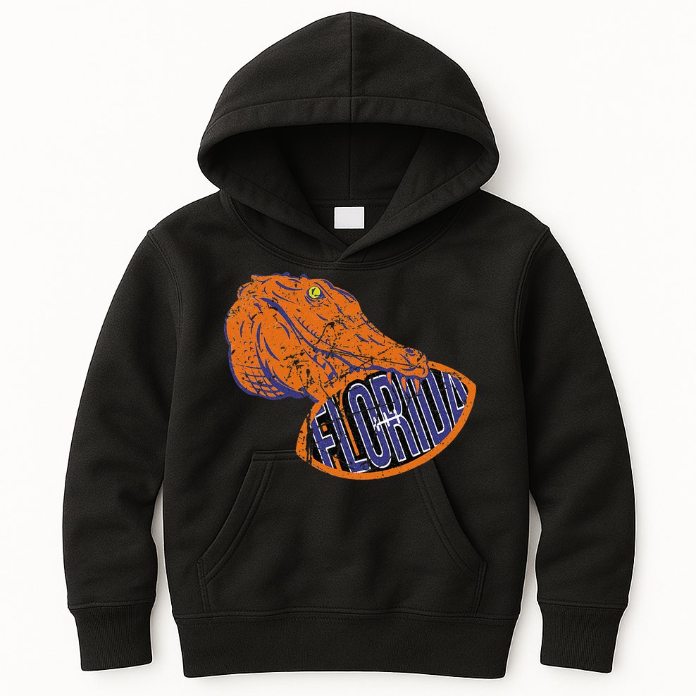 Florida FL Football Fans Gator State Vintage Distressed Kids Hoodie