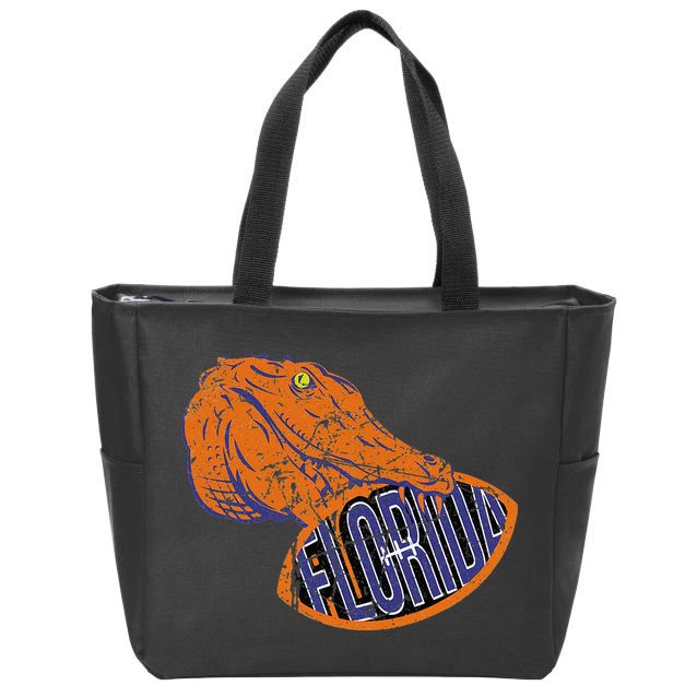 Florida FL Football Fans Gator State Vintage Distressed Zip Tote Bag
