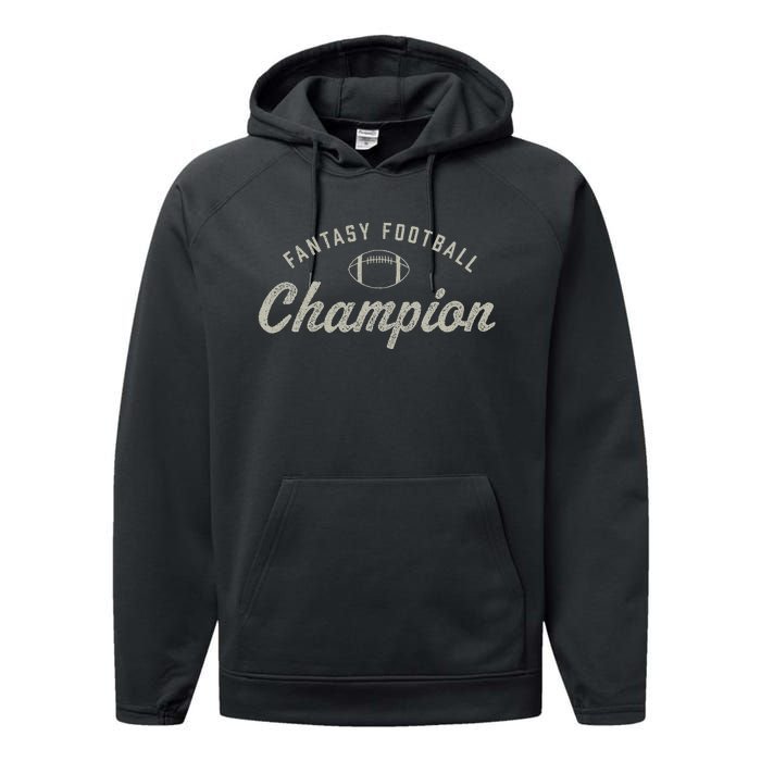 Funny Fantasy Football Champion Draft Day Season Champ Performance Fleece Hoodie