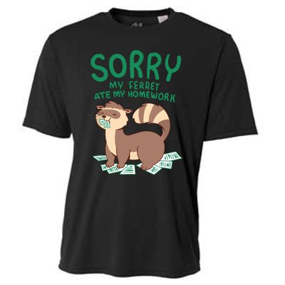 Ferret For Funny Ferret Ate My Homework Tee Pets Cooling Performance Crew T-Shirt