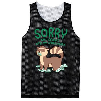 Ferret For Funny Ferret Ate My Homework Tee Pets Mesh Reversible Basketball Jersey Tank