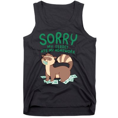 Ferret For Funny Ferret Ate My Homework Tee Pets Tank Top