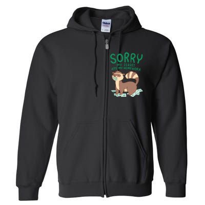 Ferret For Funny Ferret Ate My Homework Tee Pets Full Zip Hoodie