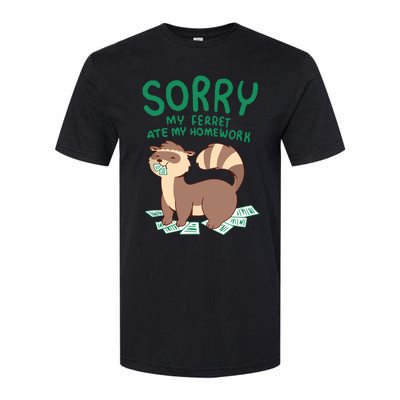 Ferret For Funny Ferret Ate My Homework Tee Pets Softstyle CVC T-Shirt