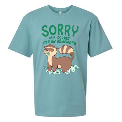 Ferret For Funny Ferret Ate My Homework Tee Pets Sueded Cloud Jersey T-Shirt