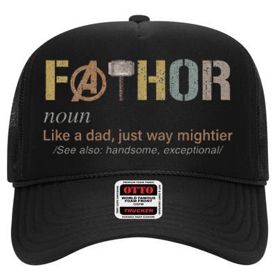 Fathor Funny Fathor Definition Funny High Crown Mesh Back Trucker Hat