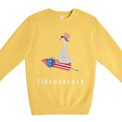 Firequacker Funny Fourth Of July 4th Of July Premium Crewneck Sweatshirt