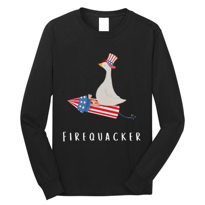 Firequacker Funny Fourth Of July 4th Of July Long Sleeve Shirt