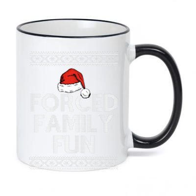 Forced Family Fun Funny Ugly Christmas Holiday 11oz Black Color Changing Mug