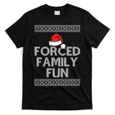 Forced Family Fun Funny Ugly Christmas Holiday T-Shirt