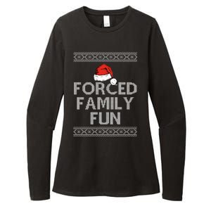 Forced Family Fun Funny Ugly Christmas Holiday Womens CVC Long Sleeve Shirt