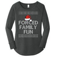 Forced Family Fun Funny Ugly Christmas Holiday Women's Perfect Tri Tunic Long Sleeve Shirt