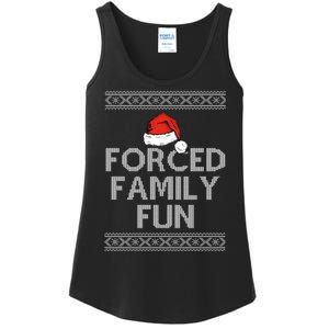 Forced Family Fun Funny Ugly Christmas Holiday Ladies Essential Tank