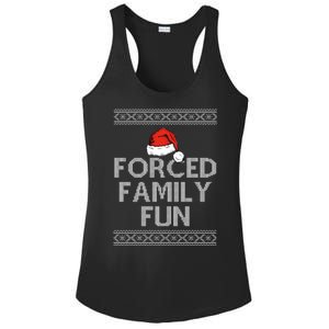 Forced Family Fun Funny Ugly Christmas Holiday Ladies PosiCharge Competitor Racerback Tank