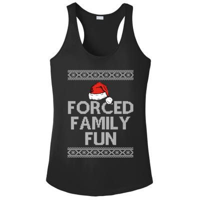 Forced Family Fun Funny Ugly Christmas Holiday Ladies PosiCharge Competitor Racerback Tank