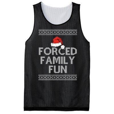 Forced Family Fun Funny Ugly Christmas Holiday Mesh Reversible Basketball Jersey Tank