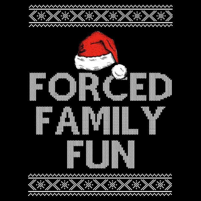 Forced Family Fun Funny Ugly Christmas Holiday Baby Bodysuit