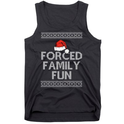 Forced Family Fun Funny Ugly Christmas Holiday Tank Top