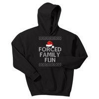 Forced Family Fun Funny Ugly Christmas Holiday Kids Hoodie