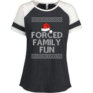 Forced Family Fun Funny Ugly Christmas Holiday Enza Ladies Jersey Colorblock Tee