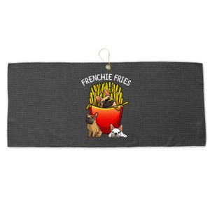 Funny Frenchie Fries French Bulldog Lover Large Microfiber Waffle Golf Towel