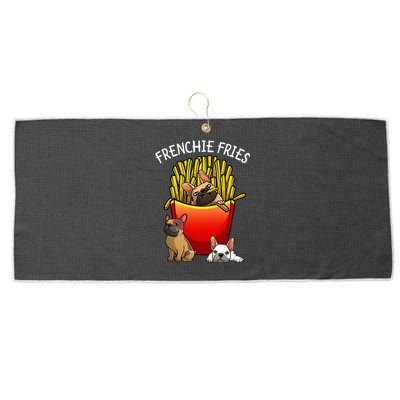 Funny Frenchie Fries French Bulldog Lover Large Microfiber Waffle Golf Towel